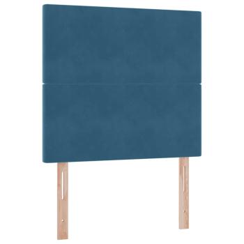 ARDEBO.de - Bett mit Stauraum und LED mit LED Dunkelblau 100 x 200 cm Samt