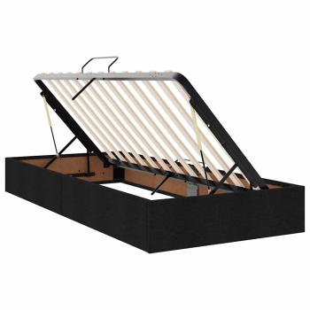 Bett mit LED-Lichtleisten Schwarz 180 x 200 cm Stoff