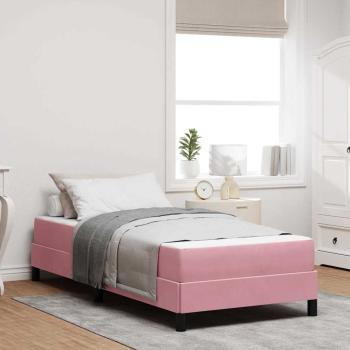 ARDEBO.de - Boxspringbett mit Matratze Rosa 80 x 220 cm Stoff