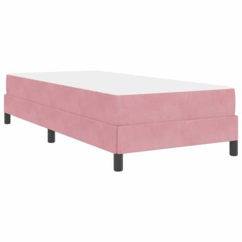 Boxspringbett mit Matratze Rosa 80 x 220 cm Stoff