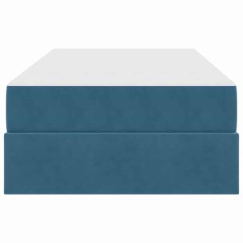 Aufbewahrungsbett mit Matratze Dunkelblau 100 x 200 cm Samt