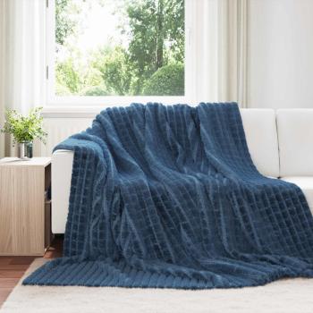 ARDEBO.de - Überwurfdecke Marineblau 240 x 220 cm Fleece