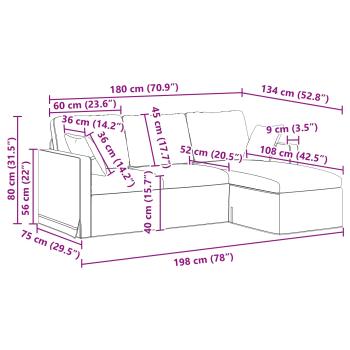 Sofa Rosa 198 x 134 x 80 cm Samt