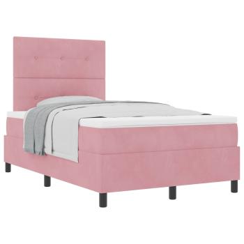Boxspringbett mit Matratze mit Kopfteil Rosa 120 x 190 cm Stoff