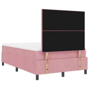 Boxspringbett mit Matratze mit Kopfteil Rosa 120 x 190 cm Stoff