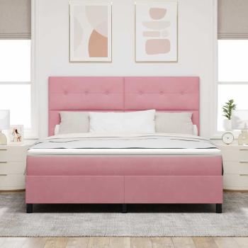 Boxspringbett mit Matratze mit Kopfteil Rosa 180 x 200 cm Stoff