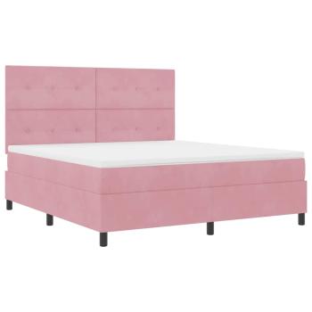 Boxspringbett mit Matratze mit Kopfteil Rosa 180 x 200 cm Stoff