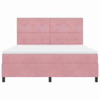 Boxspringbett mit Matratze mit Kopfteil Rosa 180 x 200 cm Stoff