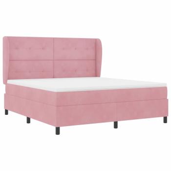 Boxspringbett mit Matratze Rosa 200 x 180 cm Polyester