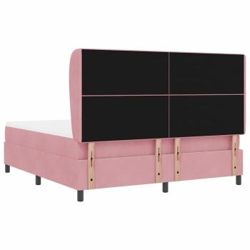 Boxspringbett mit Matratze Rosa 200 x 180 cm Polyester