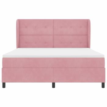 Boxspringbett mit Matratze Rosa 200 x 180 cm Polyester