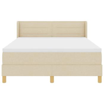 Boxspringbett mit Matratze Creme 140 x 190 cm Stoff