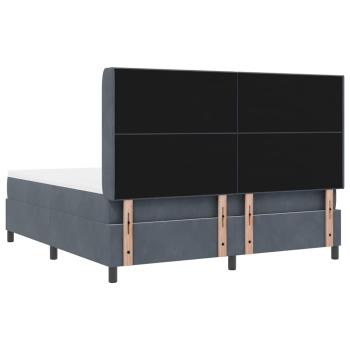 Boxspringbett mit Matratze Dunkelgrau 180 x 200 cm Samt