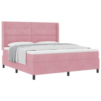 Boxspringbett mit Matratze mit Kopfteil Rosa 180 x 200 cm Samt