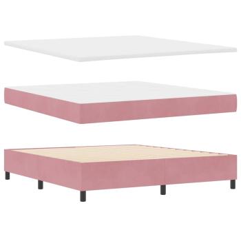 Boxspringbett mit Kopfteil Rosa 180 x 200 cm Samt