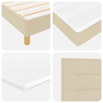 LED Boxspringbett mit Matratze mit LED Creme 140 x 190 cm Stoff