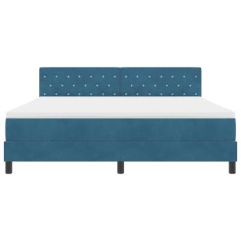LED Boxspringbett mit Matratze Dunkelblau 180 x 200 cm Samt
