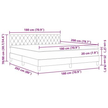 LED Boxspringbett mit Matratze Dunkelblau 180 x 200 cm Samt