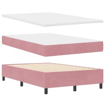 LED Boxspringbett mit Matratze Rosa 120 x 190 cm Stoff