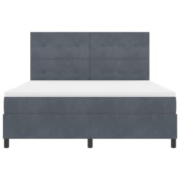 LED Boxspringbett mit Matratze Dunkelgrau 180 x 200 cm Stoff