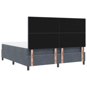 LED Boxspringbett mit Matratze Dunkelgrau 180 x 200 cm Stoff