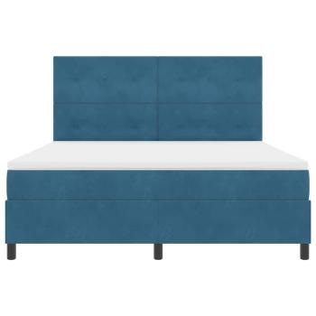 LED Boxspringbett mit Matratze Dunkelblau 180 x 200 cm Stoff