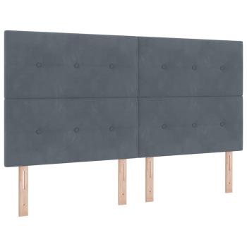 Boxspringbett mit Matratze mit LED Dunkelgrau 180 x 200 cm Samt