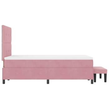 Boxspringbett mit Matratze mit Kopfteil Rosa 120 x 190 cm Samt