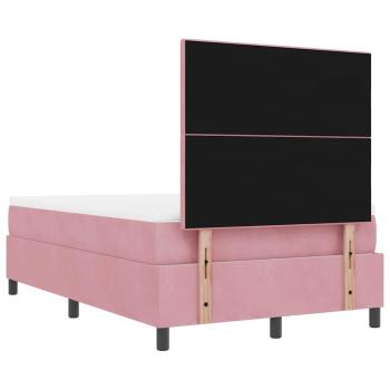 Boxspringbett mit Matratze mit Kopfteil Rosa 120 x 190 cm Samt