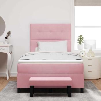 Boxspringbett mit Matratze mit Kopfteil Rosa 120 x 190 cm Samt