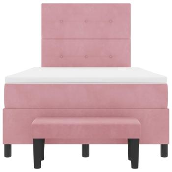 Boxspringbett mit Matratze mit Kopfteil Rosa 120 x 190 cm Samt