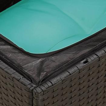 6-tlg. Garten-Sofagarnitur mit Kissen Schwarz Poly Rattan
