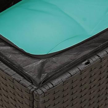 14-tlg. Garten-Sofagarnitur mit Kissen Schwarz Poly Rattan