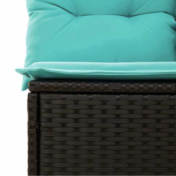 8-tlg. Garten-Sofagarnitur mit Kissen Schwarz Poly Rattan