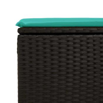 9-tlg. Garten-Sofagarnitur mit Kissen Schwarz Poly Rattan