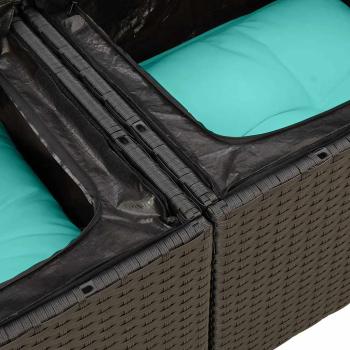 11-tlg. Garten-Sofagarnitur mit Kissen Schwarz Poly Rattan