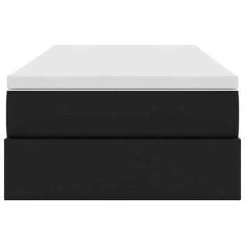 Aufbewahrungsbett mit Matratze Schwarz 90 x 190 cm Kunstleder