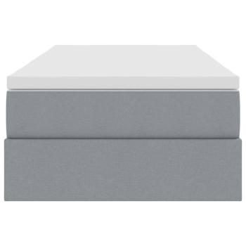 Aufbewahrungsbett mit Matratze Hellgrau 90 x 200 cm Polyester