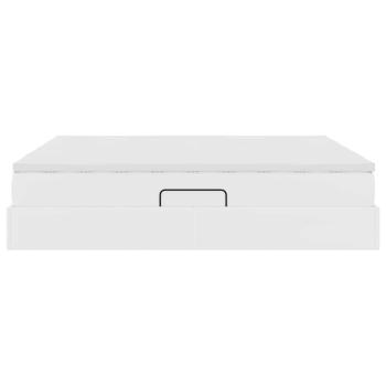 Aufbewahrungsbett mit Matratze Weiß 180 x 200 cm Kunstleder