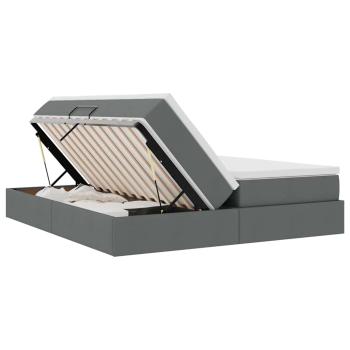 Aufbewahrungsbett mit Matratze Dunkelgrau 180 x 200 cm