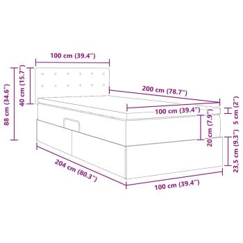 Aufbewahrungsbett mit Matratze Schwarz 100 x 200 cm Kunstleder
