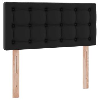 Aufbewahrungsbett mit Matratze Schwarz 100 x 200 cm Kunstleder