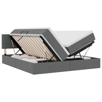 Aufbewahrungsbett Dunkelgrau 180 x 200 cm Kunstleder