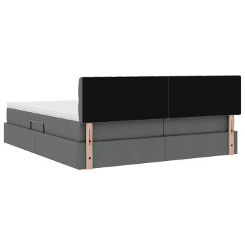 Aufbewahrungsbett Dunkelgrau 180 x 200 cm Kunstleder