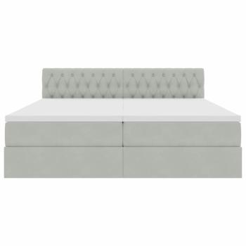 Bett mit LED-Lichtleisten Hellgrau 180 x 200 cm Samt