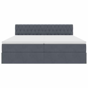 Bett mit LED-Lichtleisten Dunkelgrau 180 x 200 cm Samt