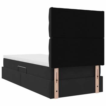 Aufbewahrungsbett mit Matratze Schwarz 90 x 200 cm Samt