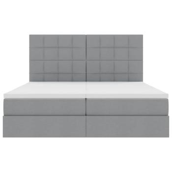 Aufbewahrungsbett mit Matratze Hellgrau 180 x 200 cm Kunstleder
