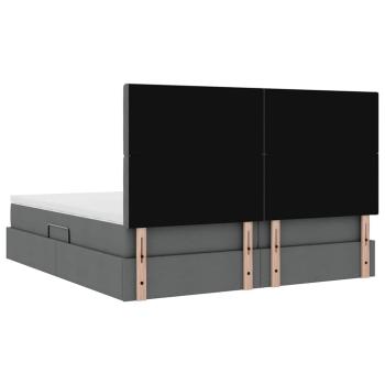 Aufbewahrungsbett Dunkelgrau 180 x 200 cm Kunstleder