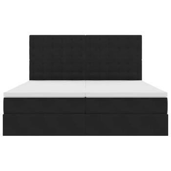 Aufbewahrungsbett mit Matratze Schwarz 180 x 200 cm Samt